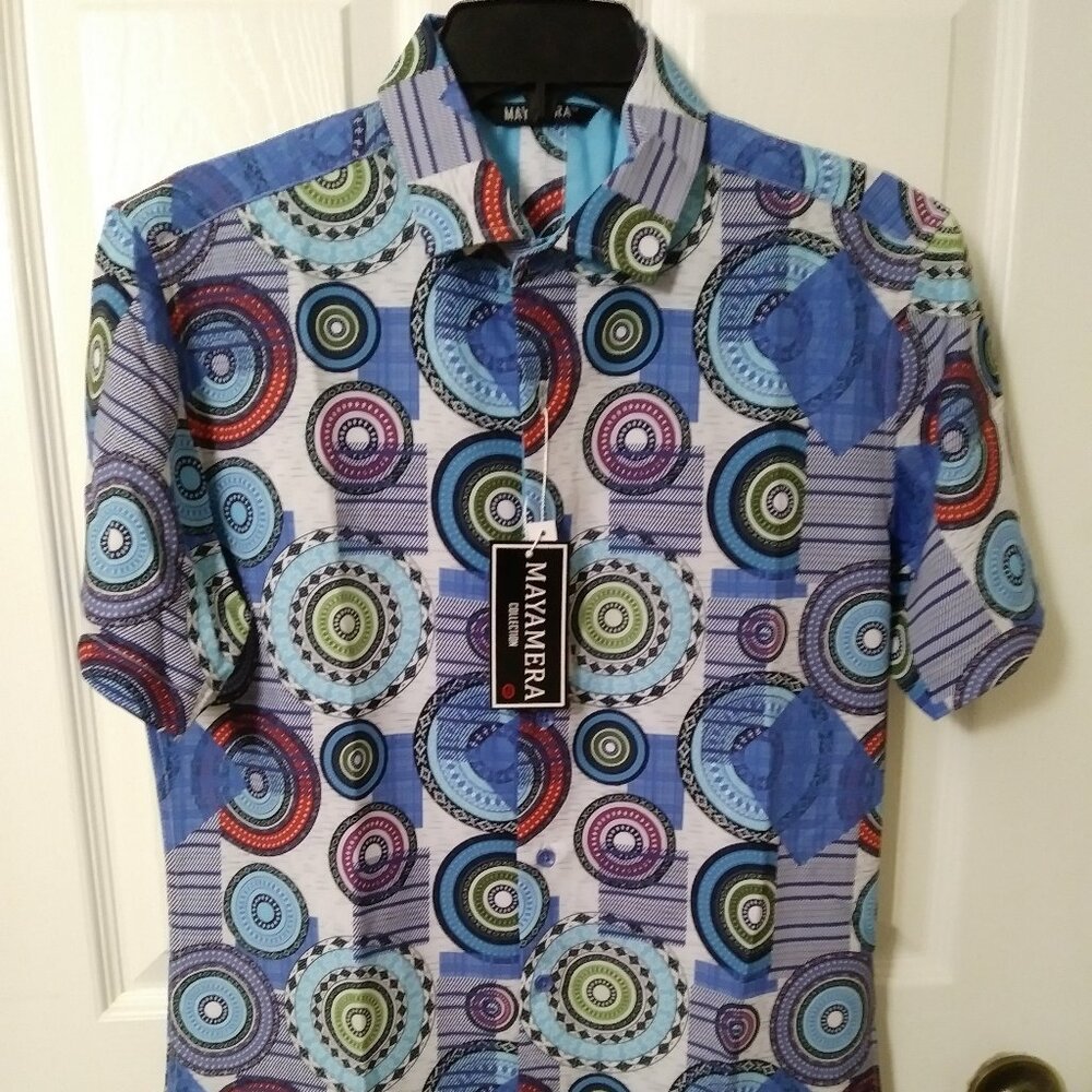 Mayamera Collection Psychedelic Colorful Men’s Shirt Size S